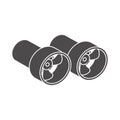 Two submarine propeller motors icon in flat style. Royalty Free Stock Photo